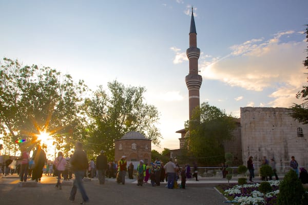 Hacıbayram-Moschee welches beinhaltet Moschee und Sonnenuntergang