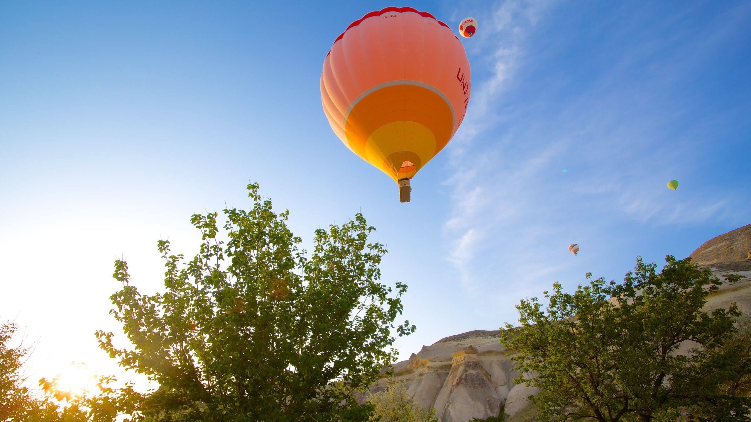 Goreme featuring a sunset and ballooning