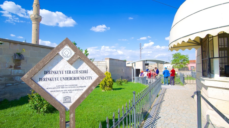 Derinkuyu Underground City featuring signage