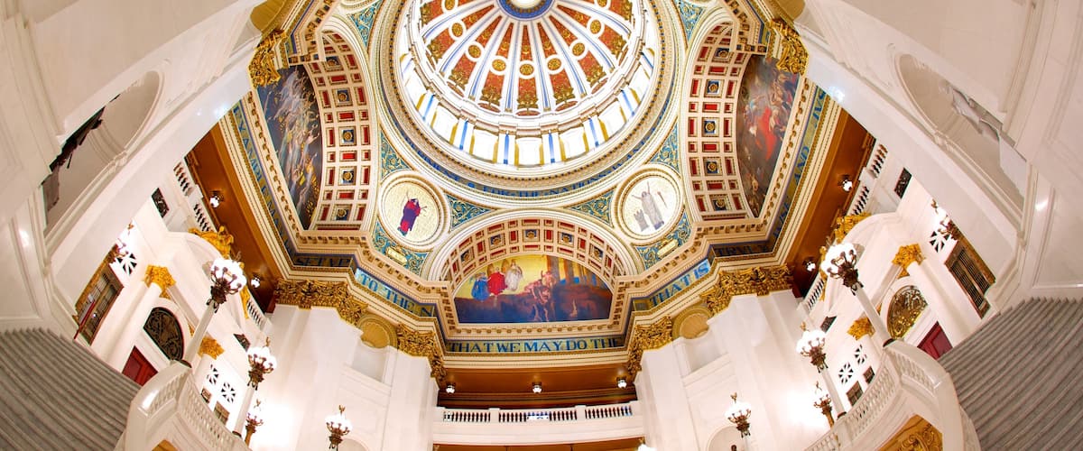 Pennsylvania State Capitol featuring heritage architecture and interior views