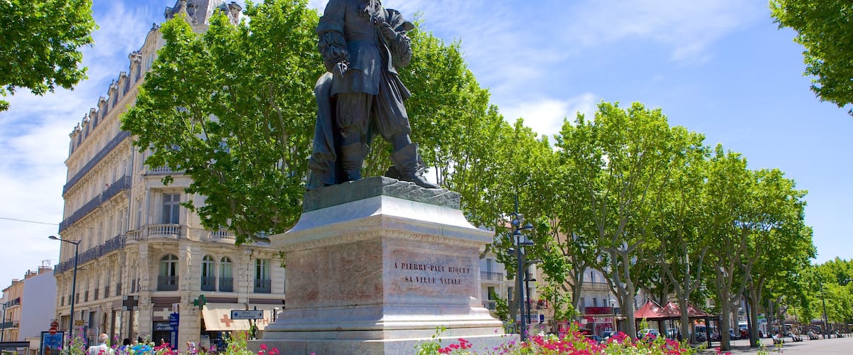 Béziers montrant parc, statue ou sculpture et mémorial