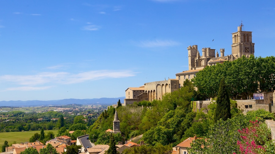 Béziers que incluye un castillo y patrimonio de arquitectura