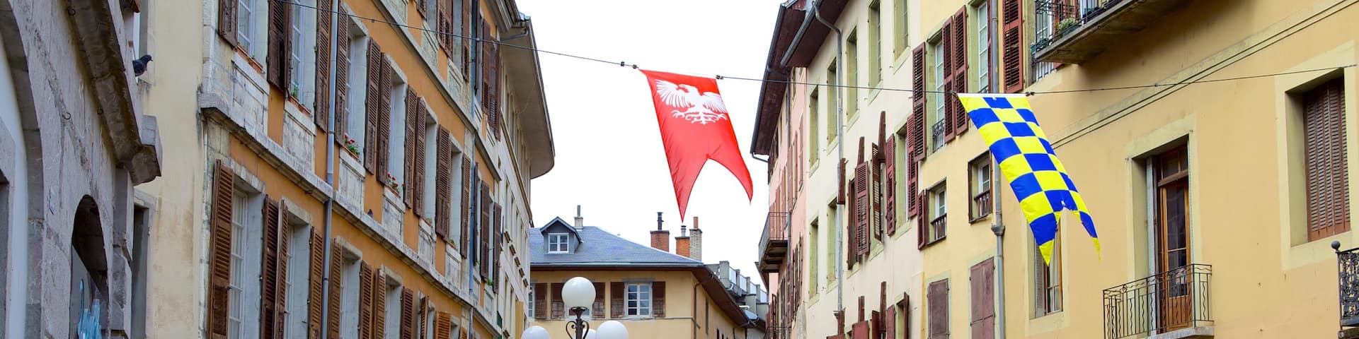Chambery showing a fountain, street scenes and heritage architecture