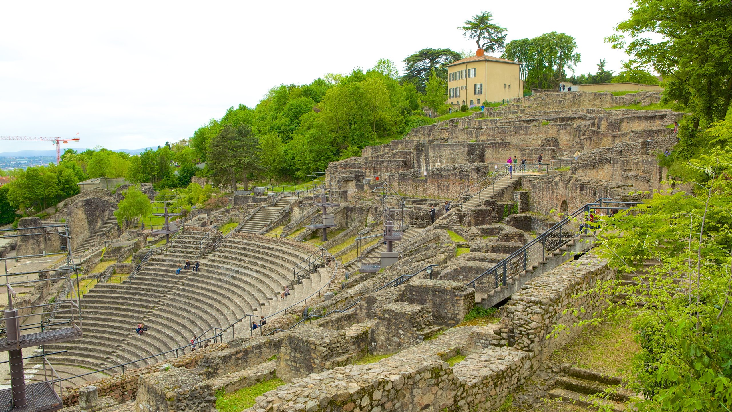 Roman Theatres of Fourviere showing building ruins