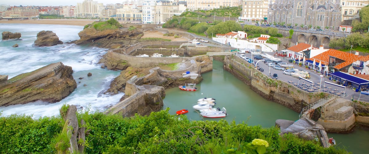Old Harbor which includes rugged coastline and a coastal town