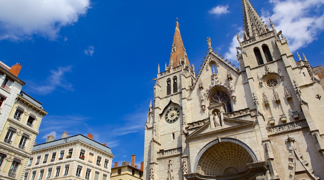 Lyon showing a church or cathedral and heritage architecture