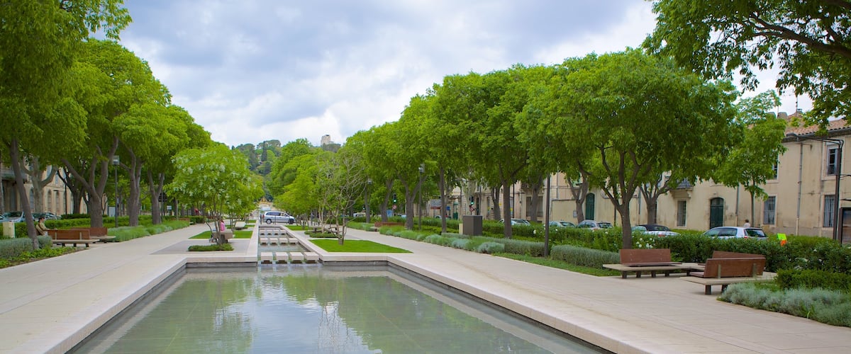 Nîmes mettant en vedette mare et square ou place
