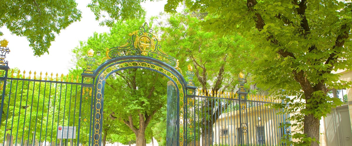 Nîmes montrant scènes de rue et parc