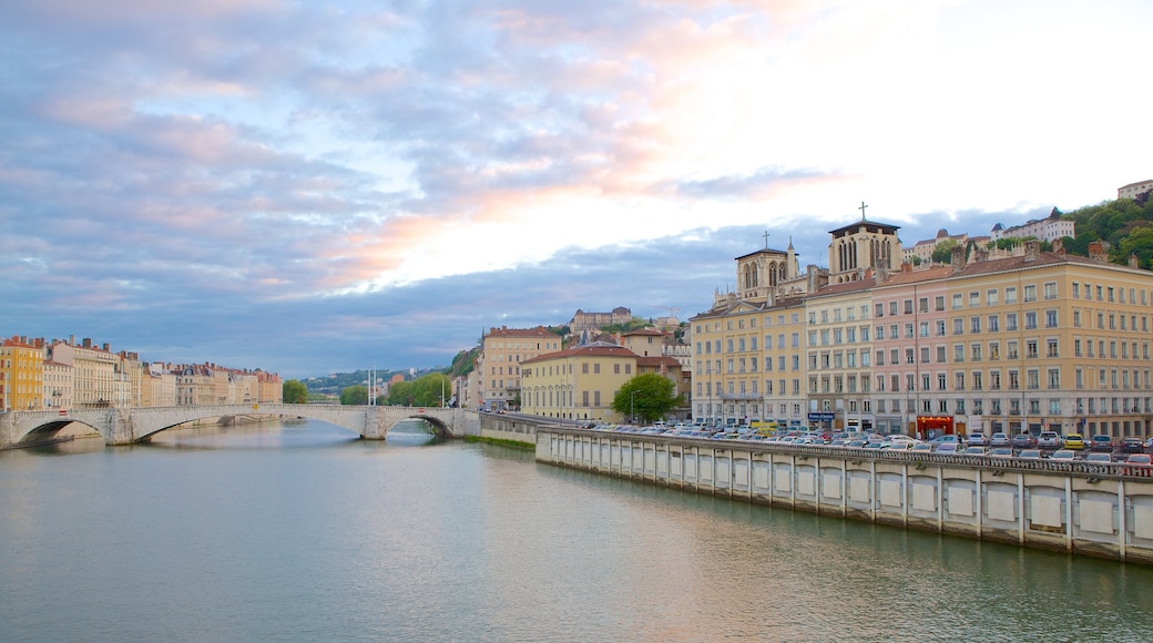 Neuville-sur-Saone featuring a river or creek and a city