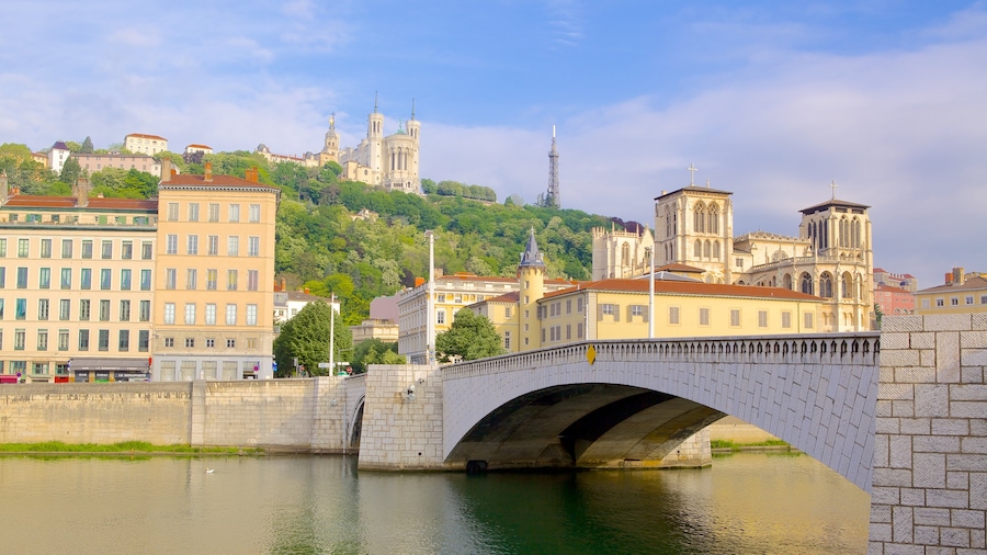 Neuville-sur-Saone which includes a city, a river or creek and a bridge