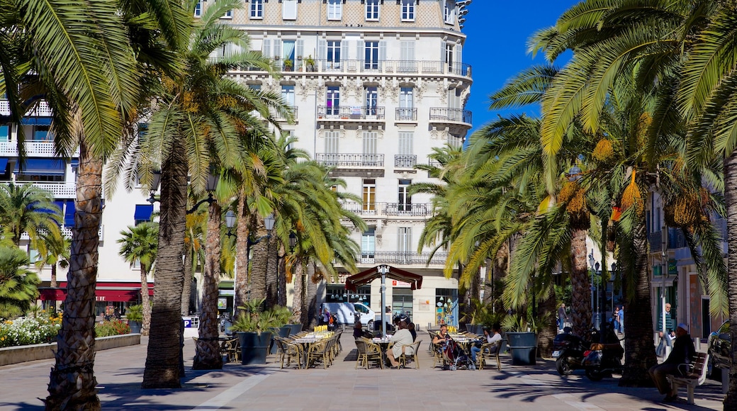 Place de la Liberte toont tropische uitzichten en een plein