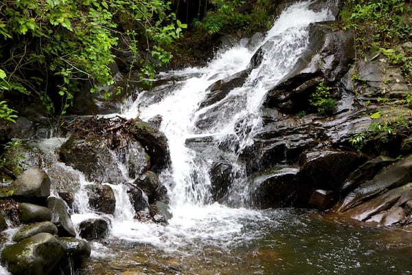 Nationalpark RincĂłn de la Vieja mit einem Stromschnellen und Wasserfall