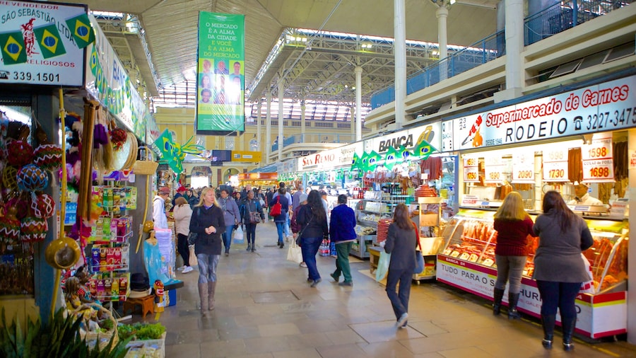 Public Market showing interior views and shopping as well as a large group of people