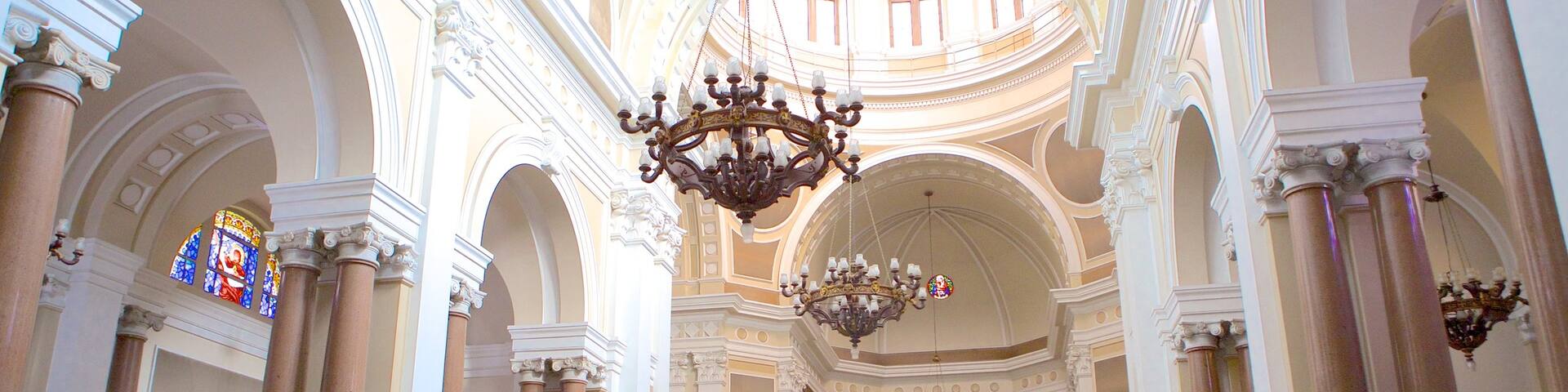 Metropolitan Cathedral which includes a church or cathedral, interior views and religious elements