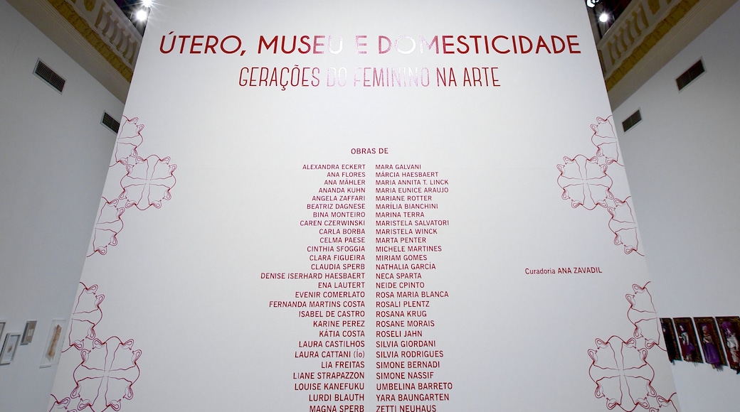 Rio Grande do Sul Museum of Art featuring signage and interior views