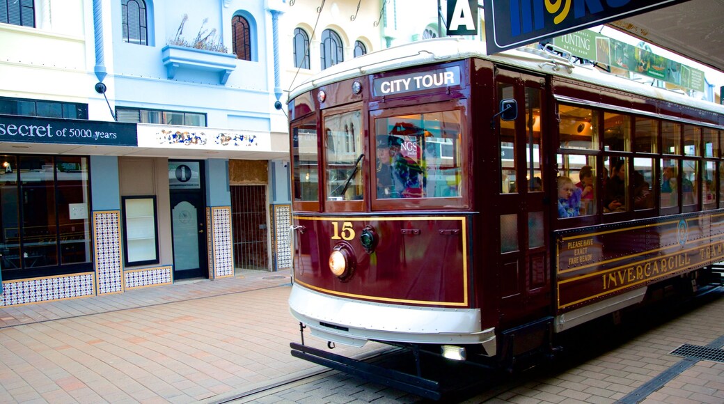 Christchurch featuring railway items and street scenes