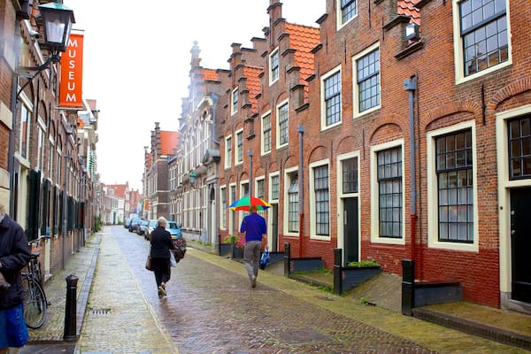 Frans Hals Museum featuring street scenes and a house as well as a small group of people