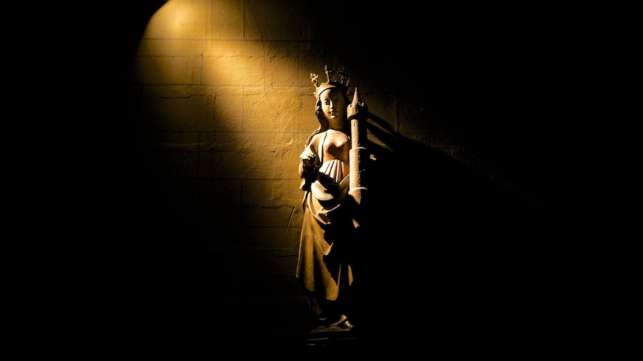 Basilica of Our Lady featuring religious aspects, a statue or sculpture and interior views
