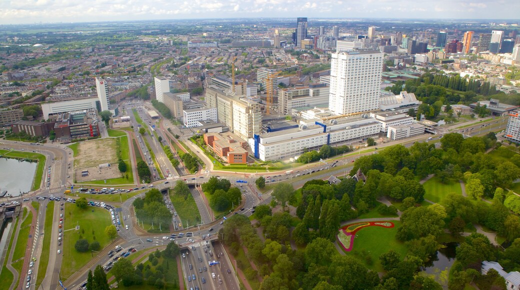 Euromast mostrando uma cidade e cenas de rua