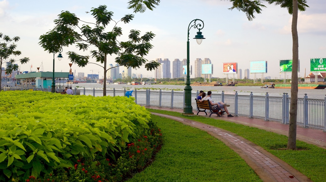 Saigon River showing a garden