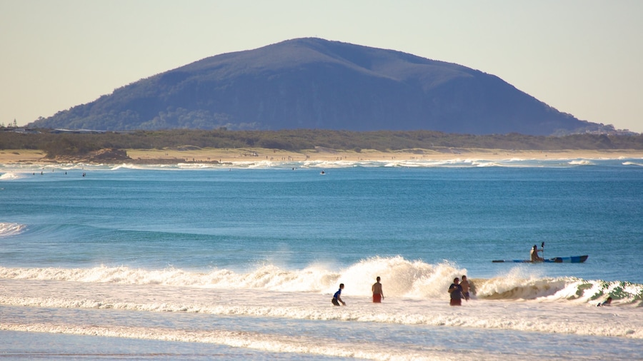 Alex Beach which includes general coastal views and mountains