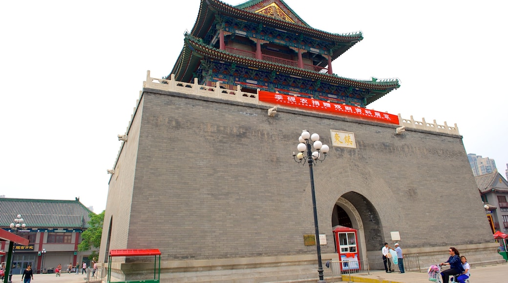 Drum Tower featuring street scenes and a temple or place of worship