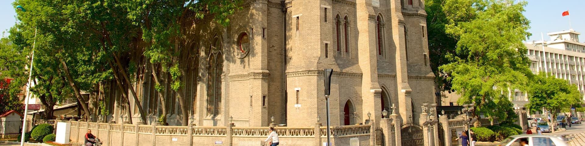 Wanghailou Church featuring a church or cathedral and street scenes