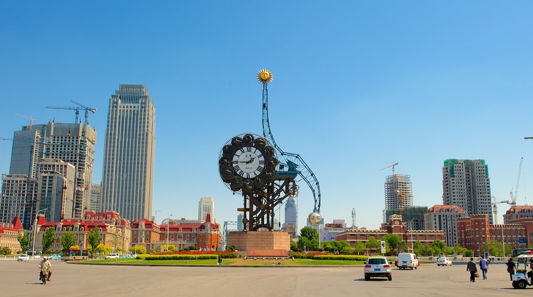 China inclusief straten, een stad en kunst in de open lucht