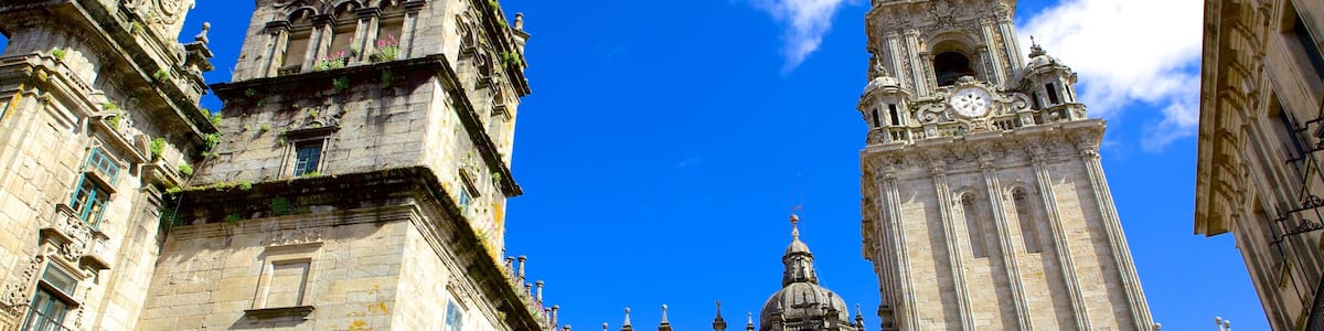 Kathedrale von Santiago de Compostela welches beinhaltet religiöse Aspekte, Geschichtliches und Kirche oder Kathedrale