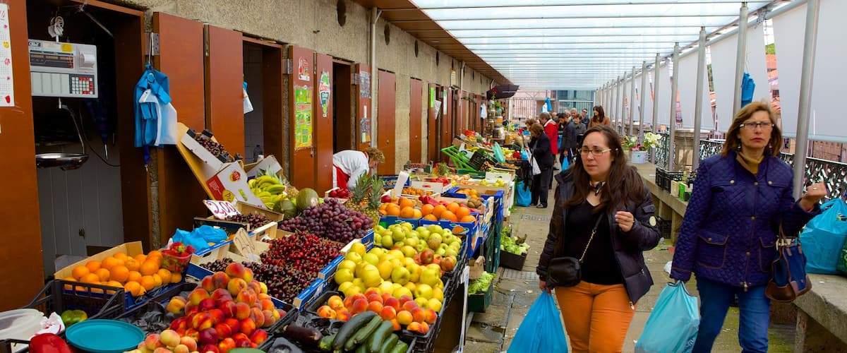 Mercado de Abastos de Santiago montrant nourriture, scènes de rue et marchés