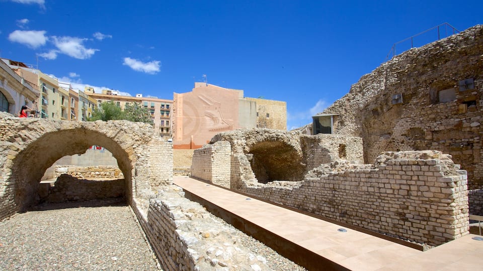Tarragona Roman Wall featuring heritage elements and building ruins
