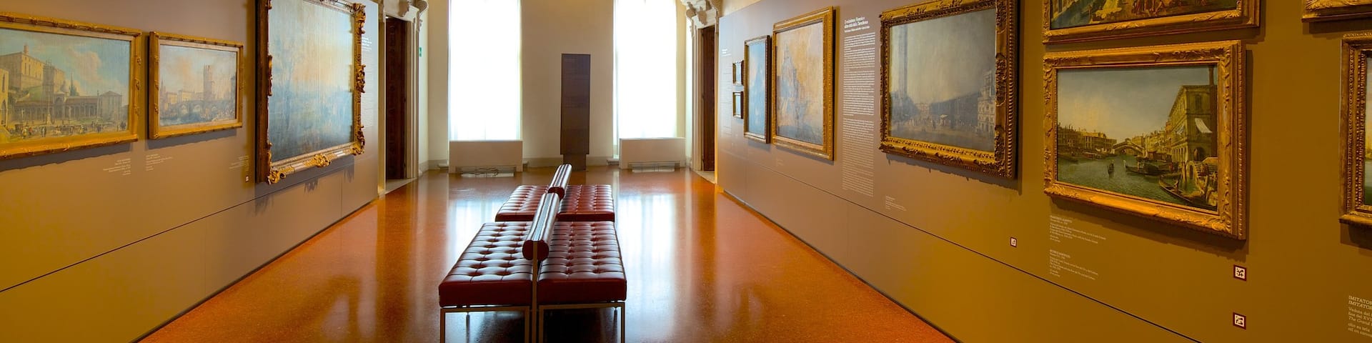 Galeries du Palais Leoni Montanari montrant vues intérieures et art