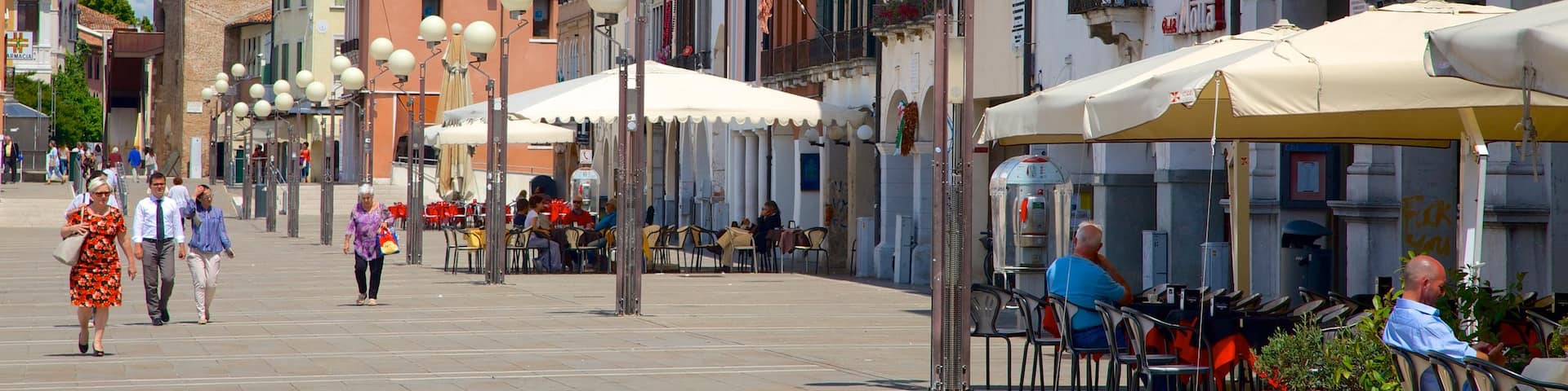 Piazza Ferretto featuring street scenes