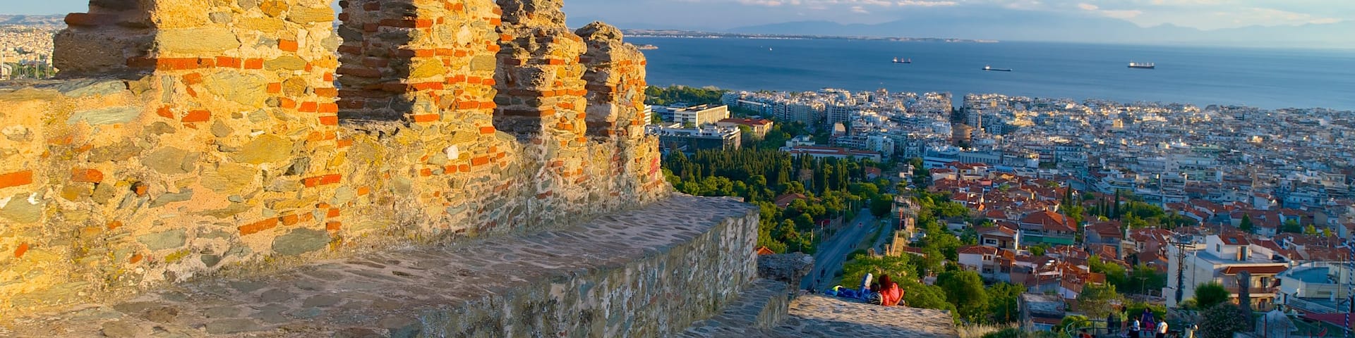 Byzantine Walls which includes skyline, a ruin and general coastal views