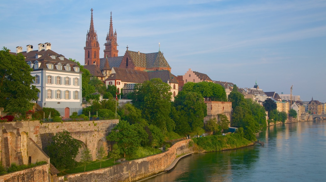 Basel featuring a river or creek and a city