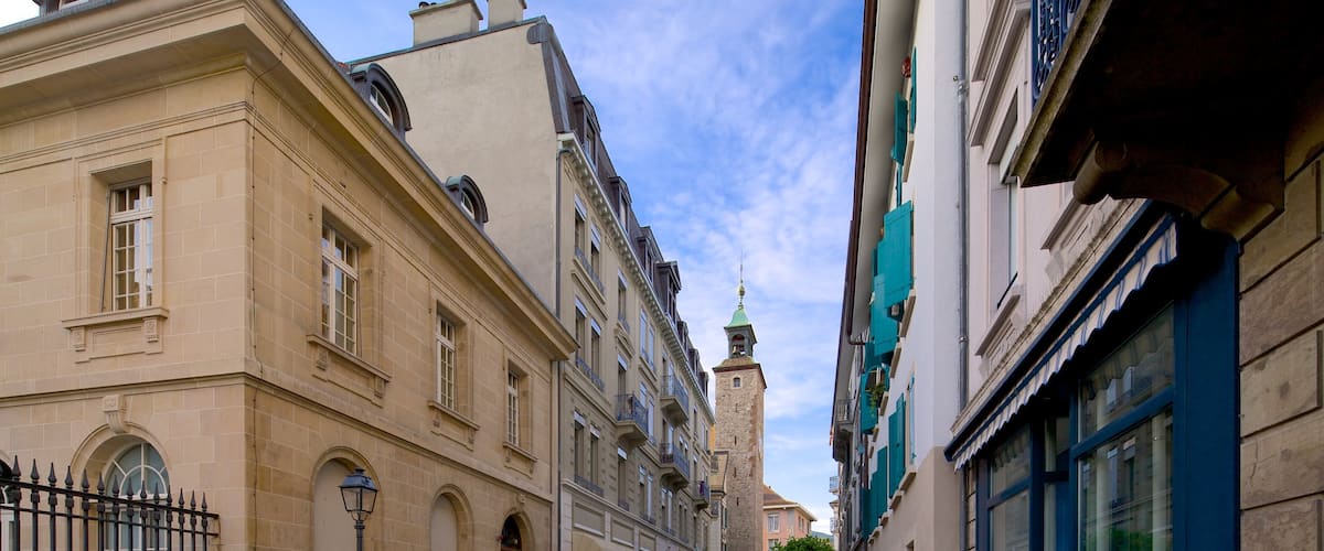 Vevey which includes street scenes