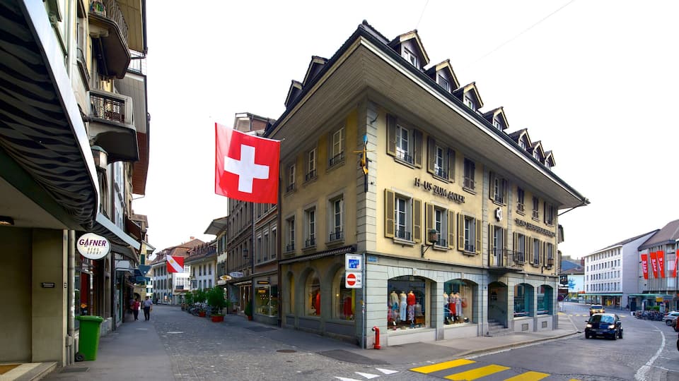 Thun featuring street scenes