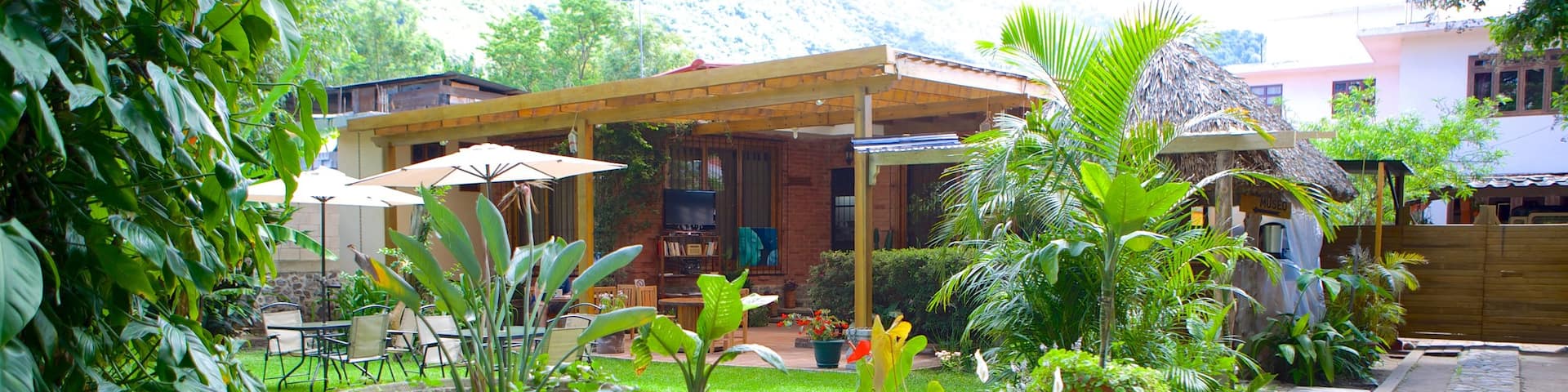 Lake Atitlan showing a garden