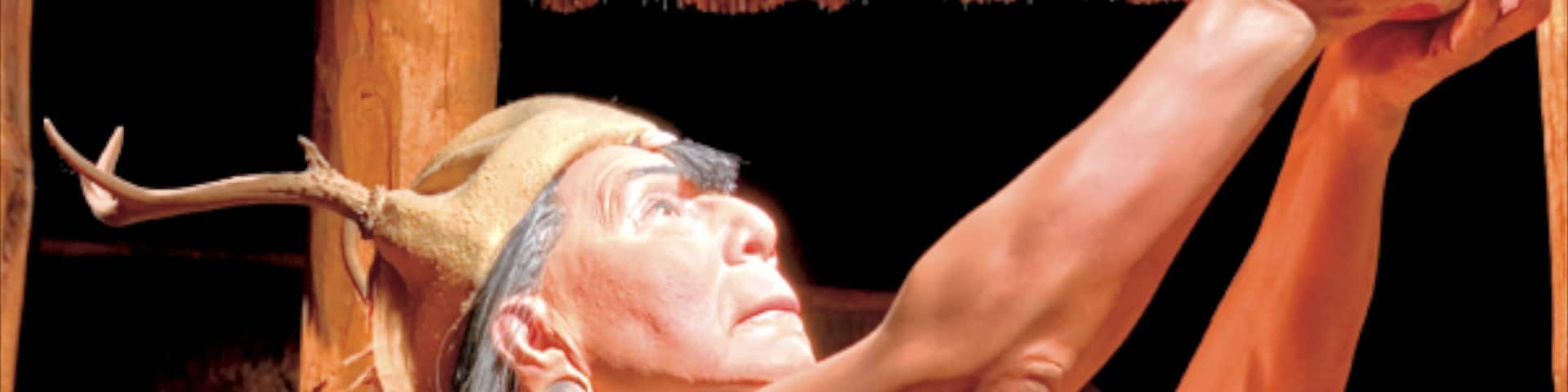 Cherokee mit einem Kultur indigener Völker und Performance-Kunst sowie einzelner Mann