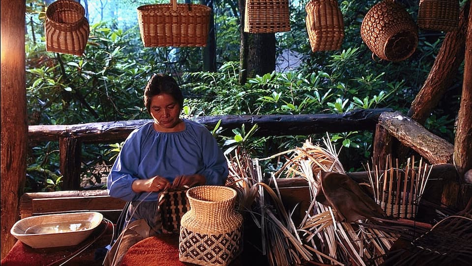 Cherokee showing art and indigenous culture as well as an individual female