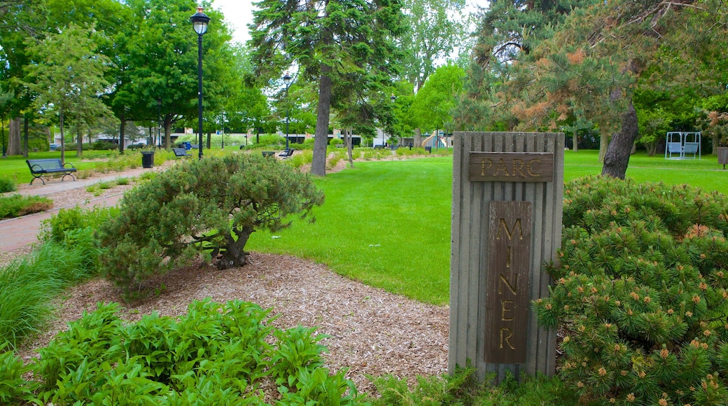 Granby showing signage and a garden