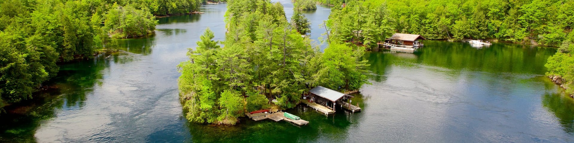 Thousand Islands featuring landscape views, wetlands and a river or creek