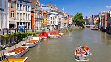 Ghent showing a city and boating