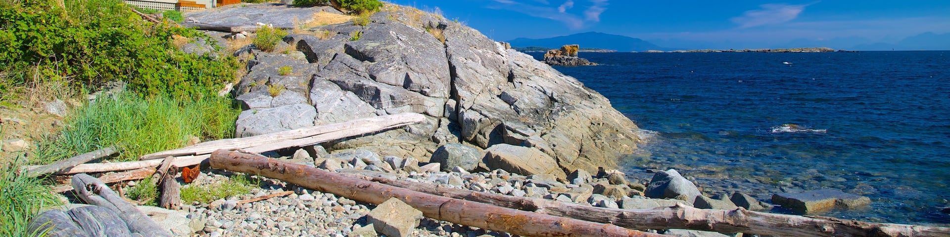 Nanoose Bay which includes rugged coastline and a house