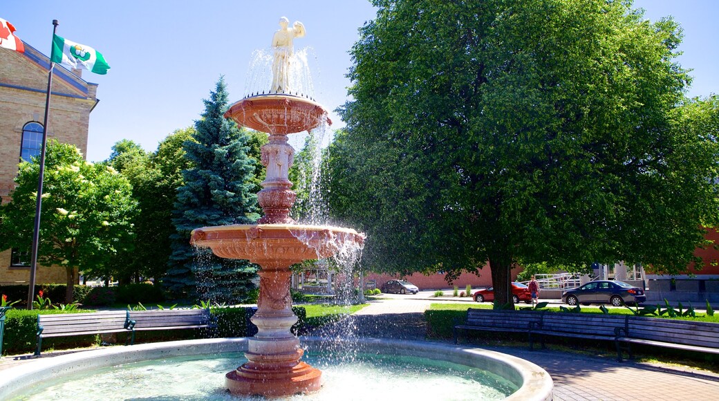 Woodstock ofreciendo una fuente y un jardín