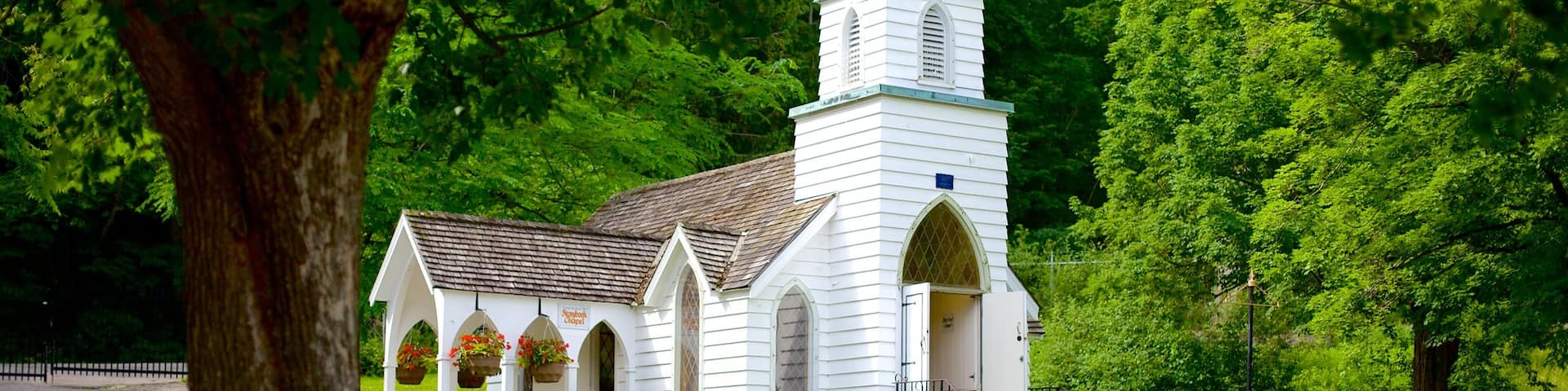 Storybook Gardens featuring heritage architecture