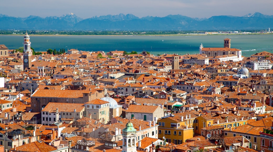 St Mark\'s Campanile showing a coastal town and heritage architecture