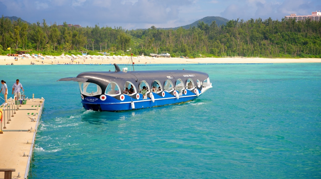 Busena Marine Park showing boating and a sandy beach