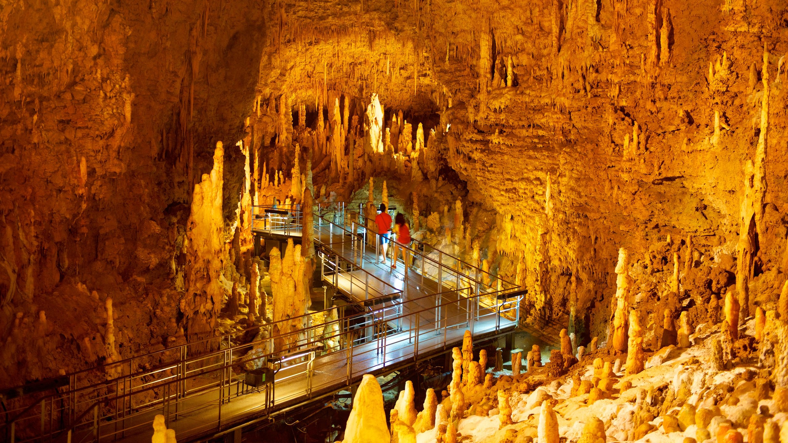 Okinawa mostrando cuevas, un puente y vistas interiores