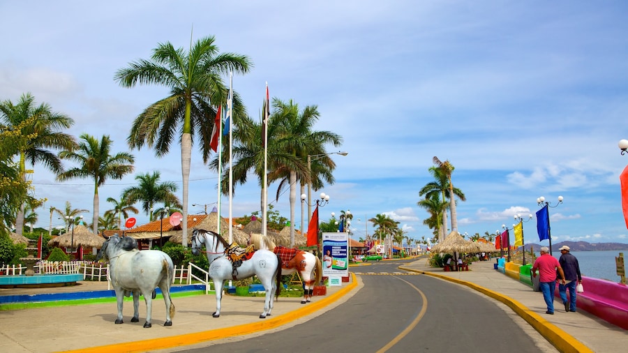 Western Nicaragua which includes tropical scenes, a coastal town and street scenes